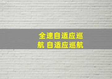 全速自适应巡航 自适应巡航